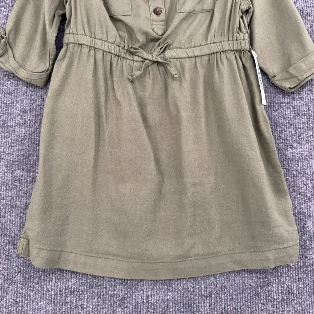 Old Navy Girls Shirt Dress Size 3T Olive Green Rayon Elastic Waist Military New